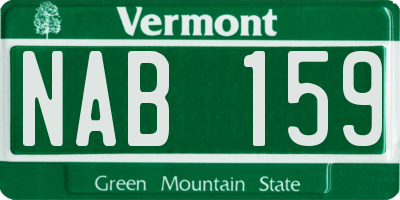 VT license plate NAB159