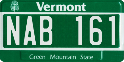 VT license plate NAB161