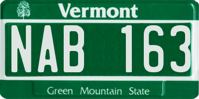 VT license plate NAB163