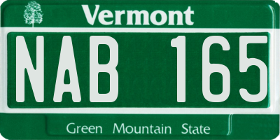 VT license plate NAB165
