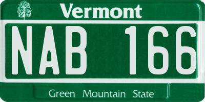 VT license plate NAB166