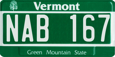 VT license plate NAB167