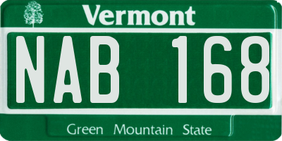 VT license plate NAB168