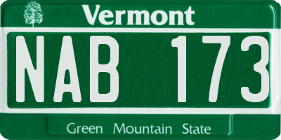 VT license plate NAB173