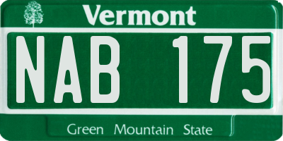 VT license plate NAB175
