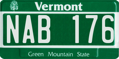 VT license plate NAB176