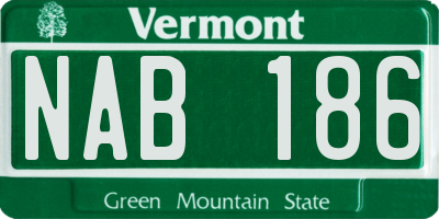 VT license plate NAB186