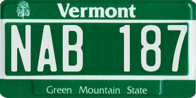 VT license plate NAB187
