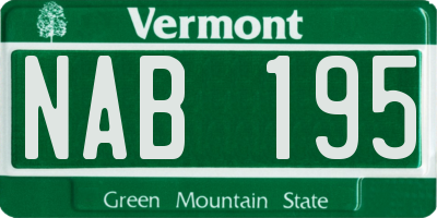 VT license plate NAB195