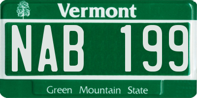VT license plate NAB199