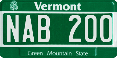 VT license plate NAB200