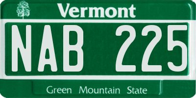 VT license plate NAB225
