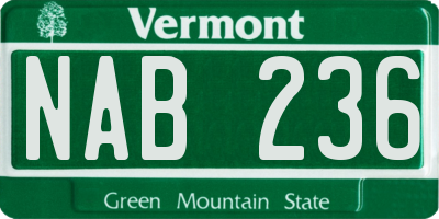 VT license plate NAB236