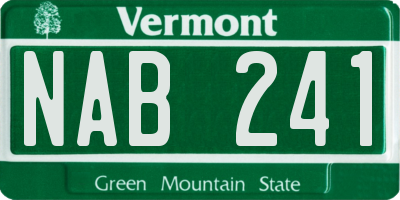 VT license plate NAB241