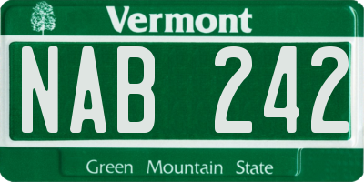 VT license plate NAB242