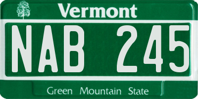 VT license plate NAB245