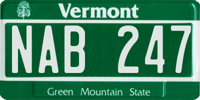 VT license plate NAB247