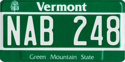 VT license plate NAB248