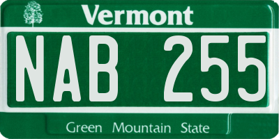 VT license plate NAB255