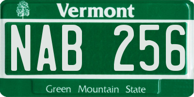 VT license plate NAB256
