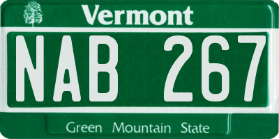 VT license plate NAB267