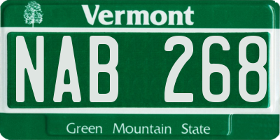 VT license plate NAB268