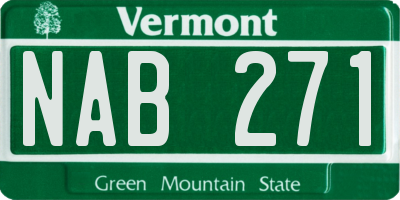 VT license plate NAB271