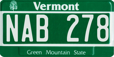 VT license plate NAB278