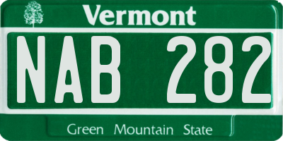 VT license plate NAB282