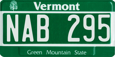 VT license plate NAB295