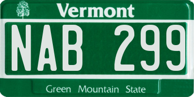 VT license plate NAB299