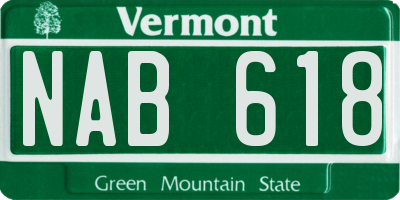 VT license plate NAB618