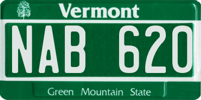 VT license plate NAB620