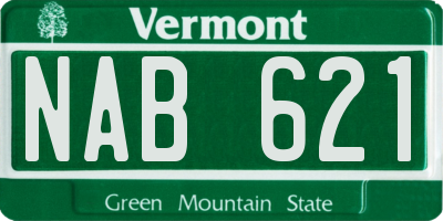 VT license plate NAB621