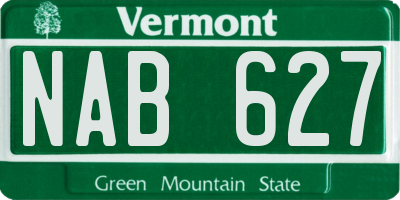 VT license plate NAB627