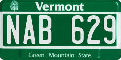 VT license plate NAB629