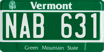 VT license plate NAB631