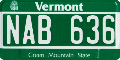 VT license plate NAB636