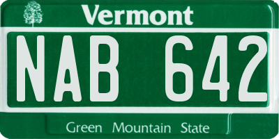 VT license plate NAB642