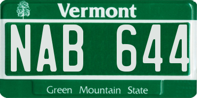 VT license plate NAB644