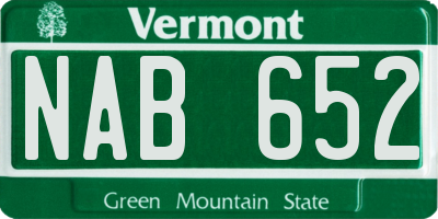 VT license plate NAB652