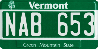 VT license plate NAB653