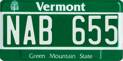 VT license plate NAB655