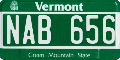 VT license plate NAB656