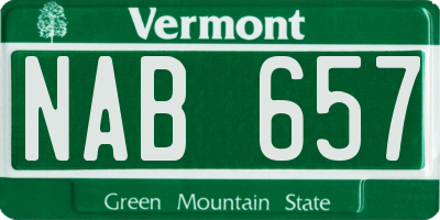 VT license plate NAB657