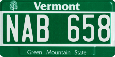 VT license plate NAB658