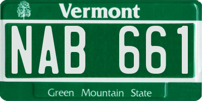 VT license plate NAB661