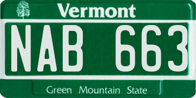 VT license plate NAB663
