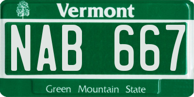 VT license plate NAB667