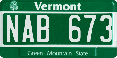 VT license plate NAB673